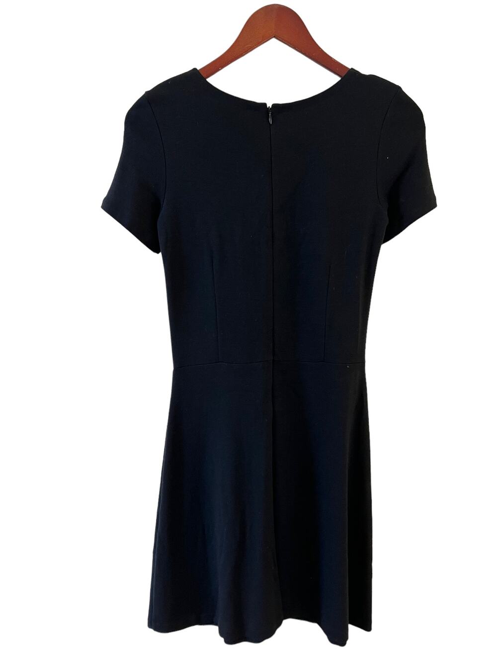Theory knit fit and flare Career Dress Black 6